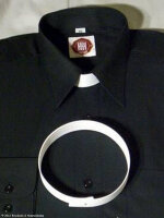 Herrenhemd/Zivilhemd (schwarz), offene Knopfleiste